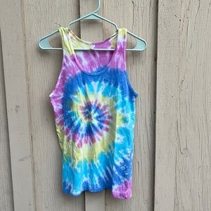 Lot of hand tie dye tanks